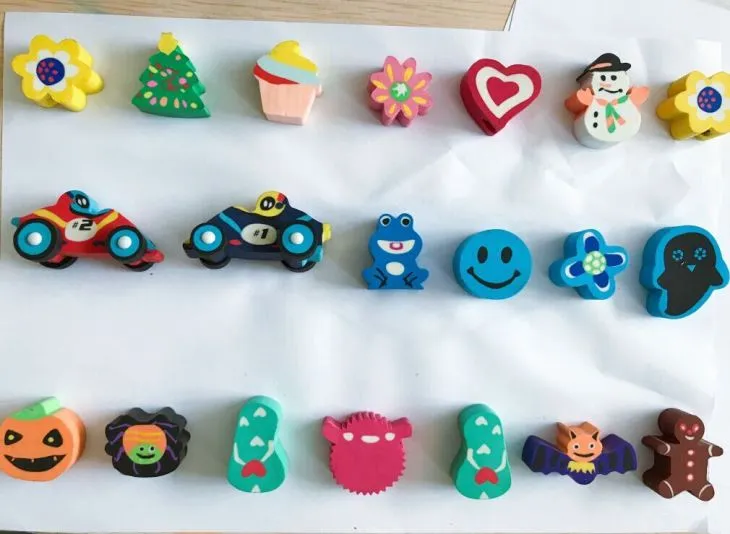 Cute Design Extruded Eraser Gift Set For Kids